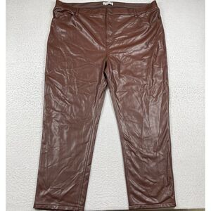 Abercrombie & Fitch Pants‎ Womens 37/24 The 90s Straight Ultra High Faux Leather